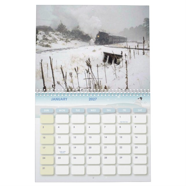 Train Enthusiests Calendar (Jan 2027)