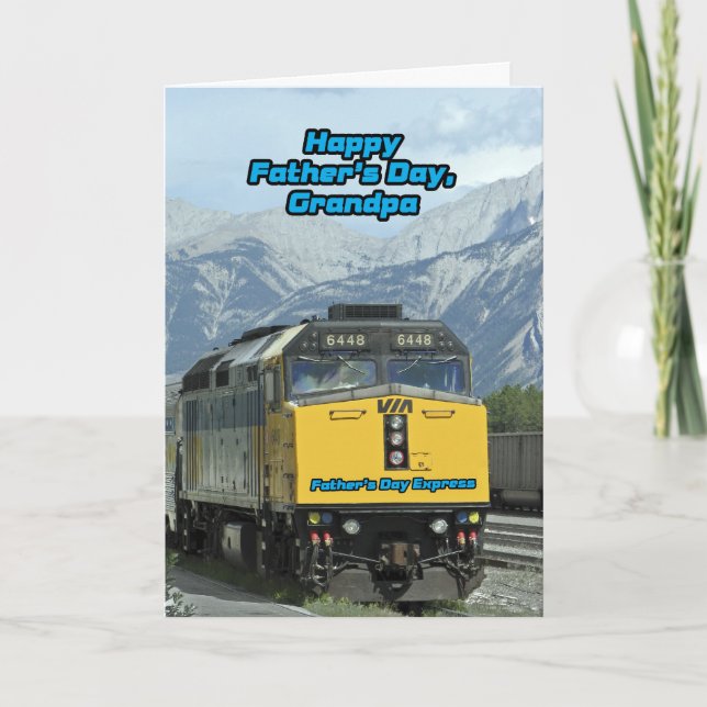 Train  Father's Day Express to Grandpa Card (Front)