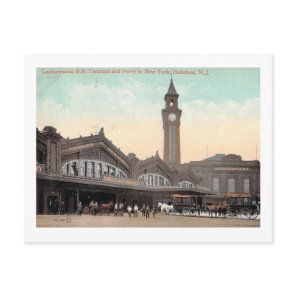 Train & Ferry Terminal, Hoboken, NJ 1912 Vintage Postcard