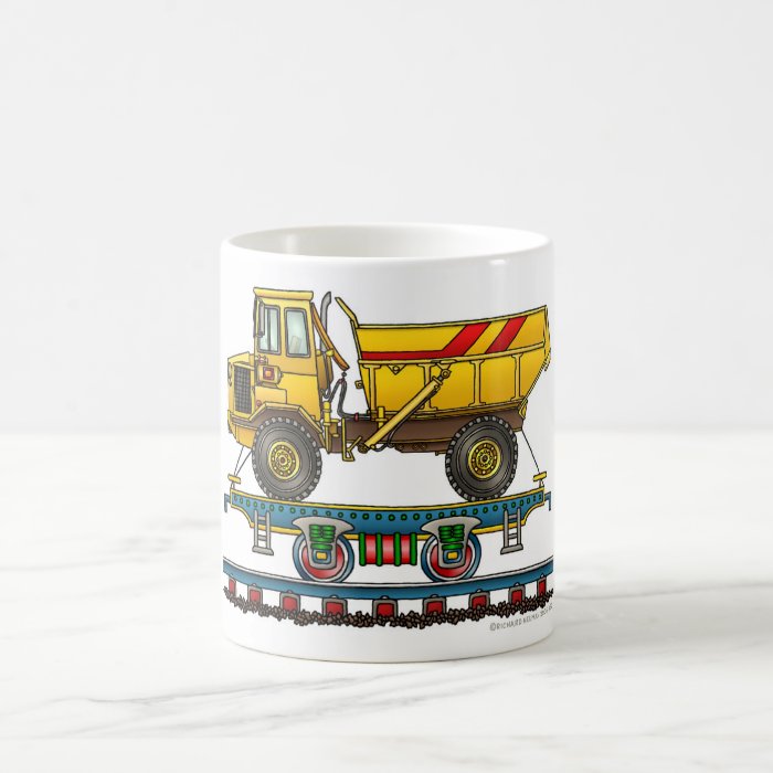 Train Flat Car With Dump Truck Railroad Coffee Mug