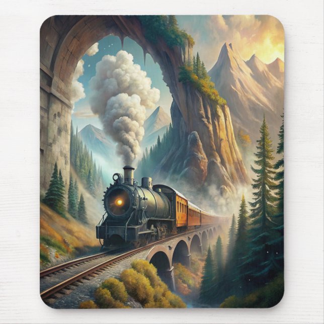 Train Fleece Blanket Mouse Pad (Front)