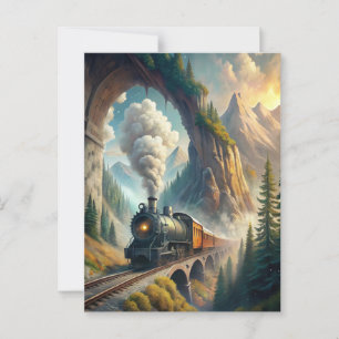 Train Fleece Blanket Postcard