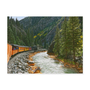 Train Following the Animas River, Colorado Postcard