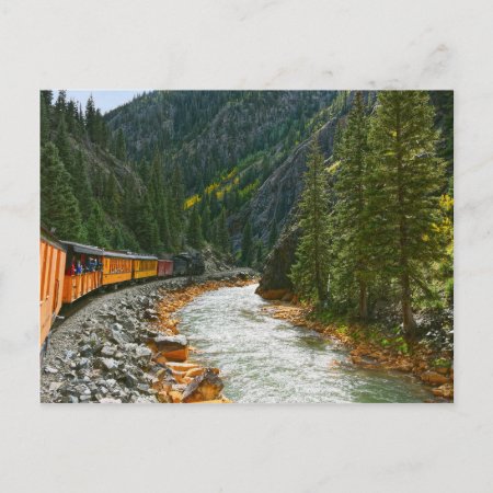 Train Following The Animas River, Colorado Postcard