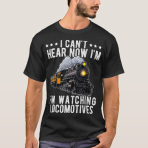 Train For Adult Men Boys Railroad Conductor Locomo T-Shirt
