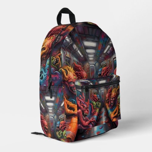 Train full of Demons and lost Souls Printed Backpack