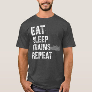 Train Gifts Railfan Model Railroad Eat Sleep T-Shirt