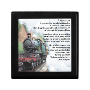 Train Godson Poem Keepsake Box