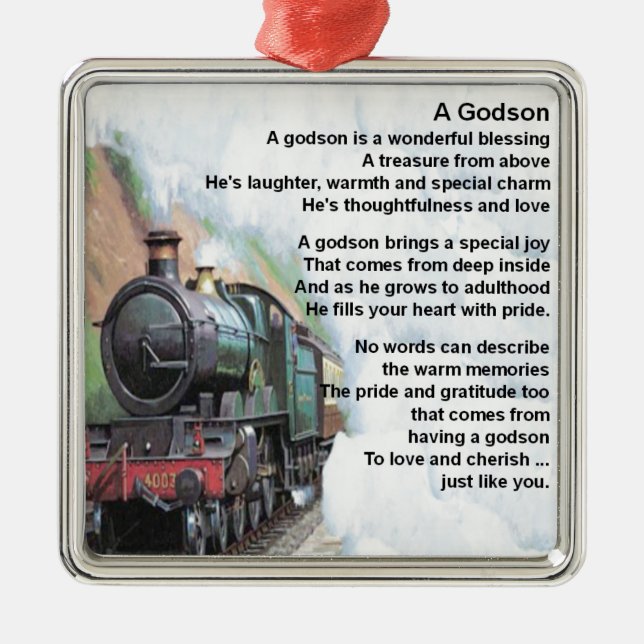 Train     Godson  Poem Metal Ornament (Front)