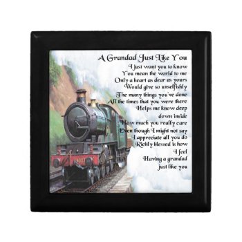 Train - Grandad Poem Jewelry Box by Lastminutehero at Zazzle