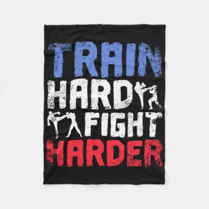 Train Hard Fight Harder Savate Fleece Blanket