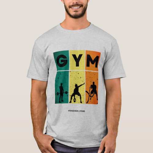 Train Hard Gym Strong Fitness T_Shirt Design