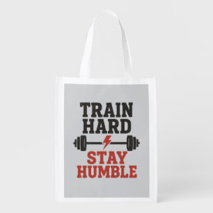 Train Hard Stay Humble – Vintage Gym Motivation De Grocery Bag