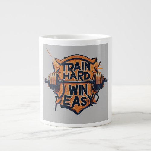 Train hard win easy  giant coffee mug