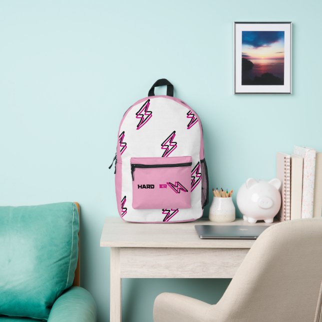 ​"Train Harder" Lightning Bolt  Printed Backpack (Insitu)