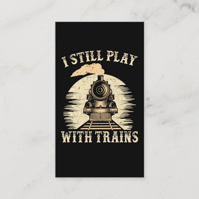 Train Humor Locomotive Trainspotter Railroad Business Card (Front)