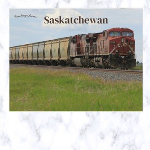 Train in Indian Head Saskatchewan Canada Postcard