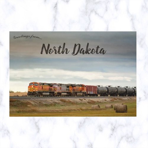Train in North Dakota Postcard