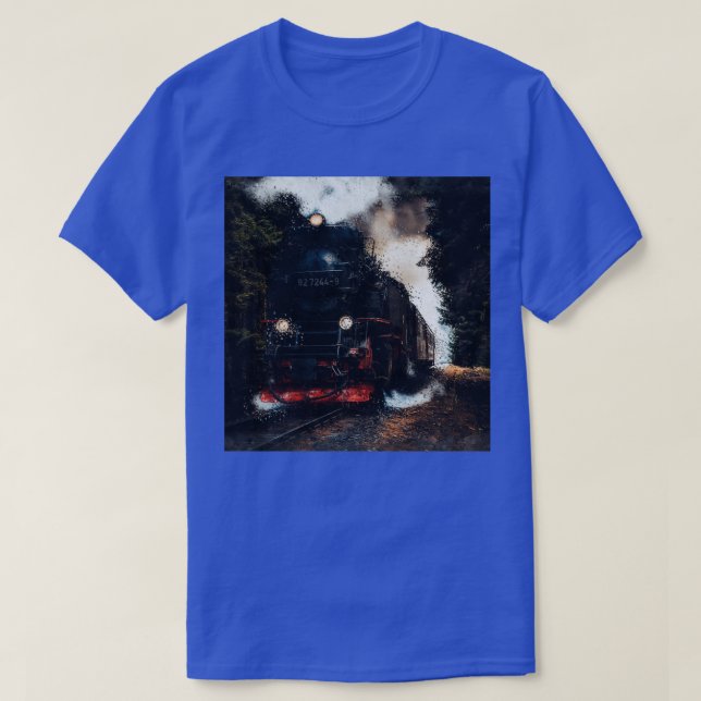 Train in the Deep of Trees Railway Engine 1 T-Shirt (Design Front)