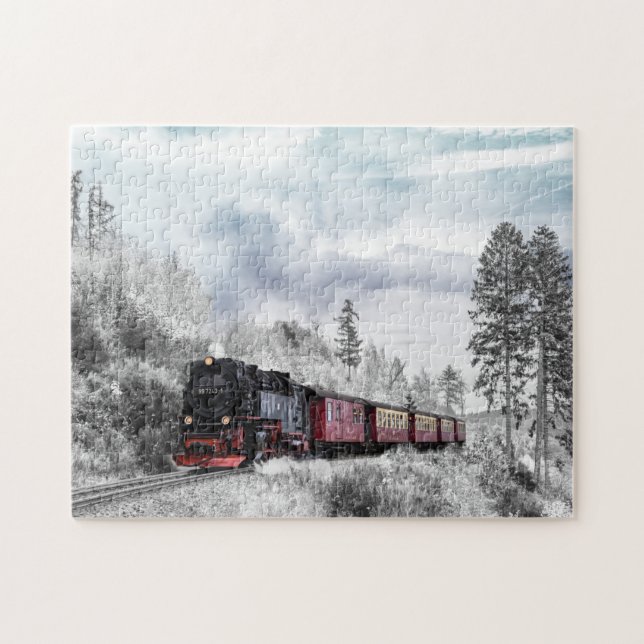 Train in Winter Scene Jigsaw Puzzle (Horizontal)