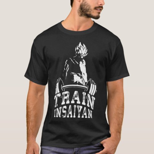Train Insaiyan Anime Gym And Workout Motivational  T_Shirt