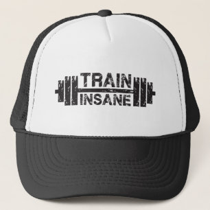 Train Insane - Barbell, Gym, Workout Inspirational Trucker Hat