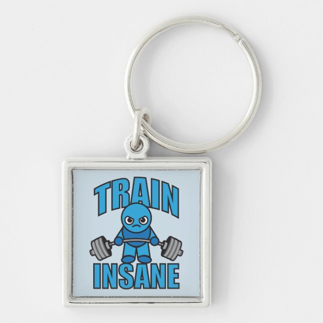 TRAIN INSANE Kawaii Weightlifter Deadlift Workout Keychain (Front)
