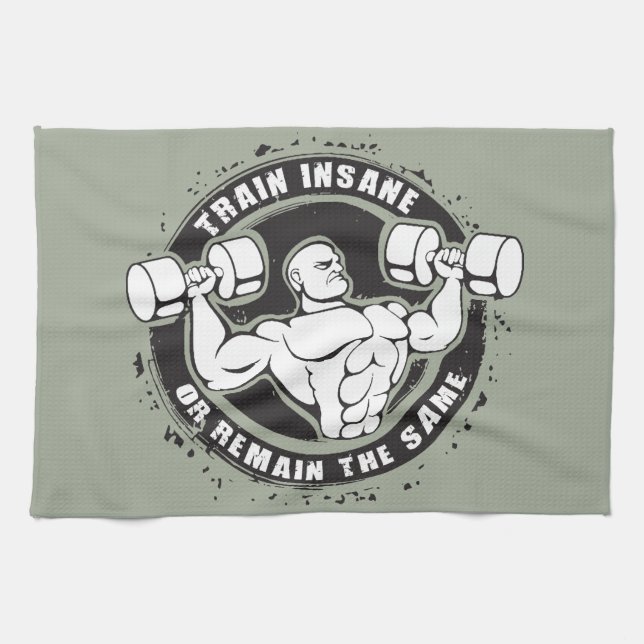 Train Insane Or Remain The Same - Bodybuilding Towel (Horizontal)