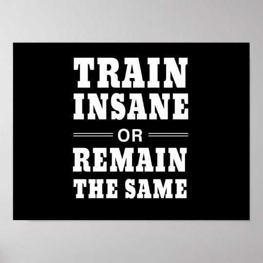 Train Insane or Remain the Same Poster | Zazzle.com