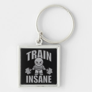 TRAIN INSANE - Workout Cartoon Anime Motivational Keychain