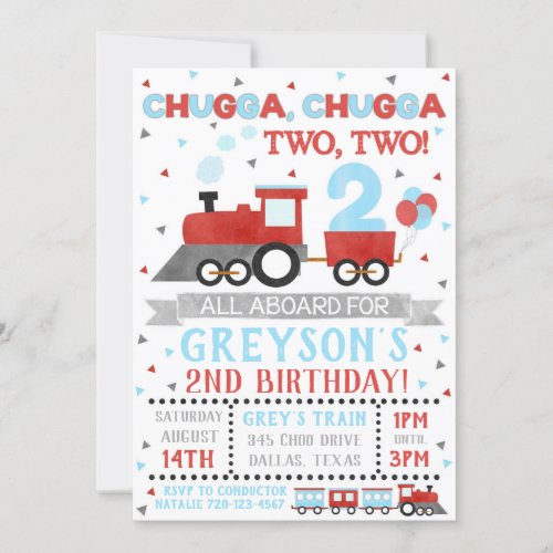 Train Invitation Boy Birthday Party Train Invite