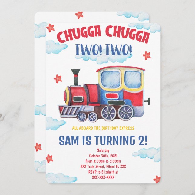 Train Invitations (Front/Back)