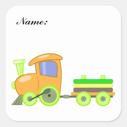 Train Kids Book Name Sticker