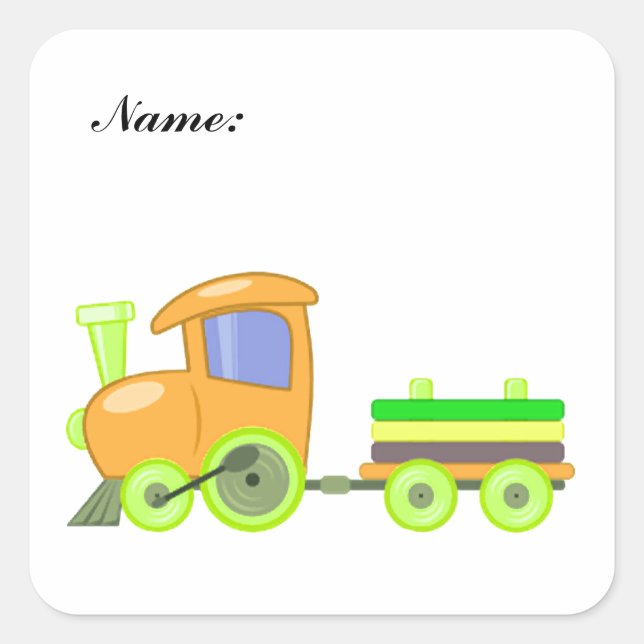 Train Kids Book Name Sticker (Front)