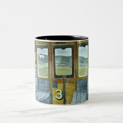 Train Landscape by Eric Ravilious Two_Tone Coffee Mug