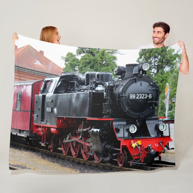 TRAIN LEAVING the STATION Fleece Blanket (In Situ)