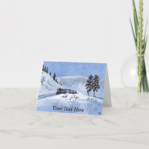Train Letterpress Thank You Card