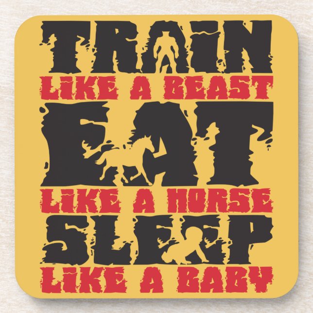 Train Like A Beast - Gym and Fitness Motivation Coaster (Front)