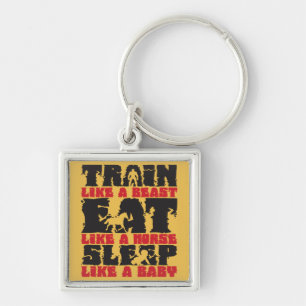 Train Like A Beast - Gym and Fitness Motivation Keychain