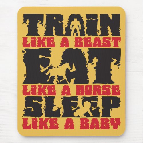 Train Like A Beast _ Gym and Fitness Motivation Mouse Pad