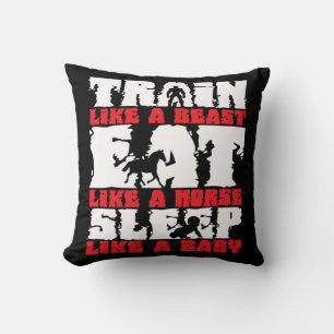 Train Like A Beast - Gym and Fitness Motivation Throw Pillow