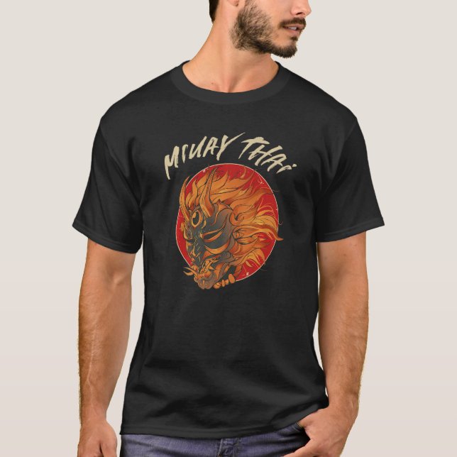 Train Like A Beast Muay Thai Thai Boxing Oni Mask  T-Shirt (Front)