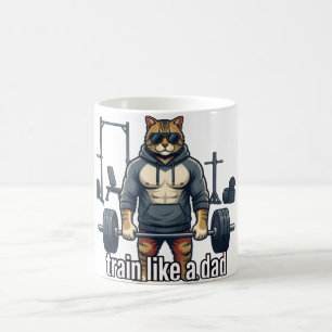 Train Like A Dad - Funny Cat Dad Mug Father's Day