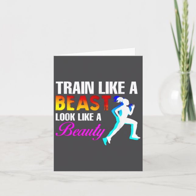 Train Like A Look Like A Beauty Fitness  Card (Front)