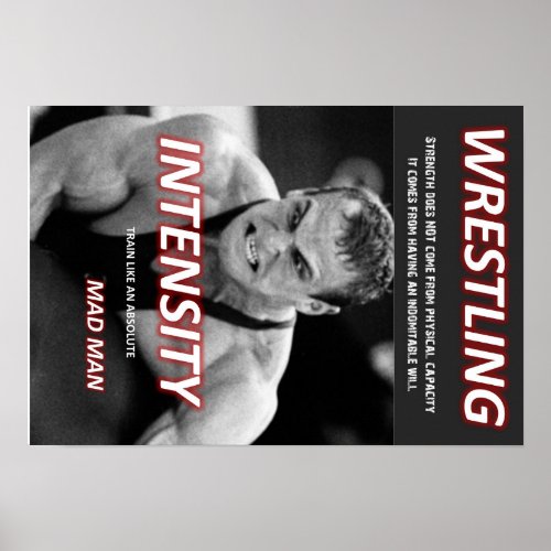 TRAIN LIKE A MAD MAN _ WRESTLE POSTER