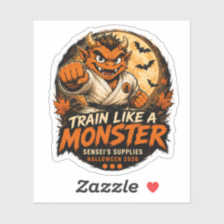 Train Like a Monster Halloween Martial Arts Sticke Sticker