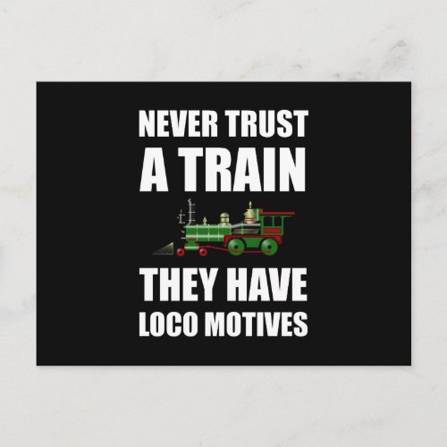 Train Loco Motives Funny Fan Postcard
