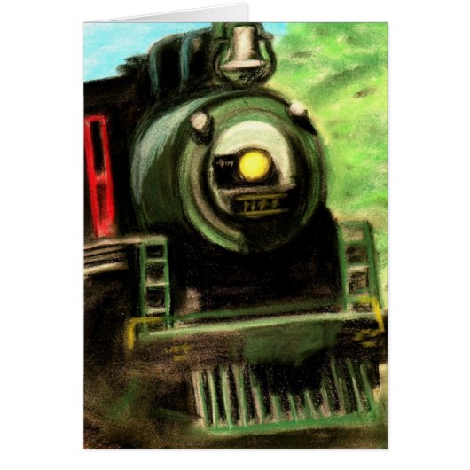 Train Locomotive Chalk Pastel Art Drawing (Front)