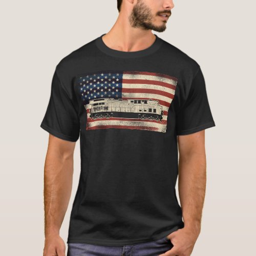 Train Locomotive Diesel Train Vintage American T_Shirt