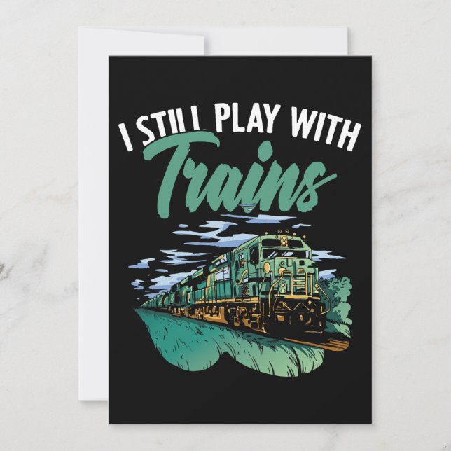 Train Locomotive Engines Rail Fans for Train Condu Invitation (Front)